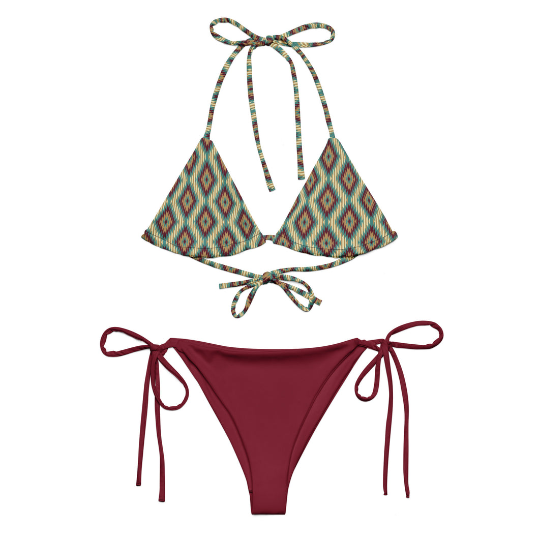 Women's Aztec & Maroon Bottom Bikini