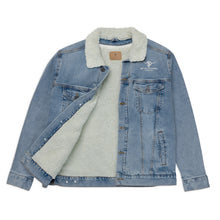 Load image into Gallery viewer, Branded Denim Sherpa Jean Jacket
