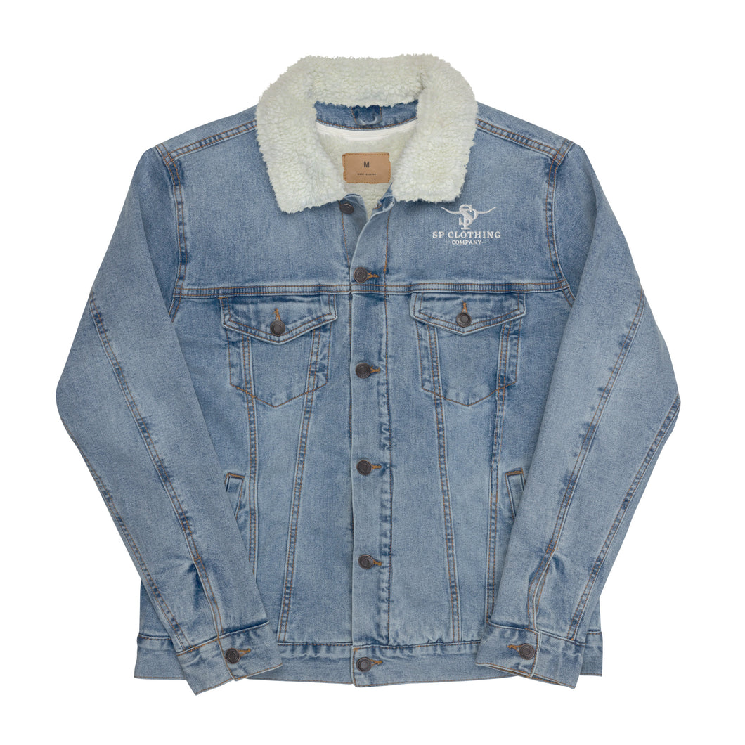 Branded Denim Sherpa Jean Jacket